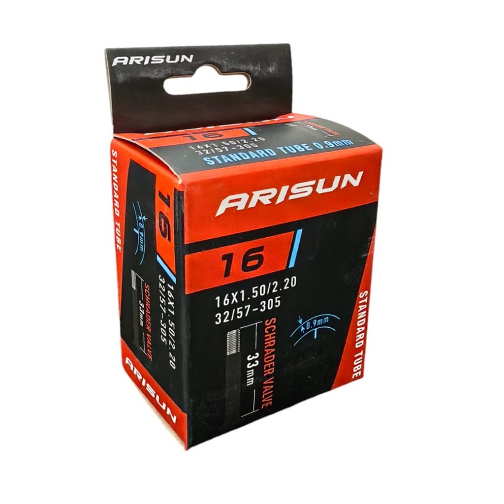 Camara MTB ARISUN 16x1.5 2.2 Valvula Americana