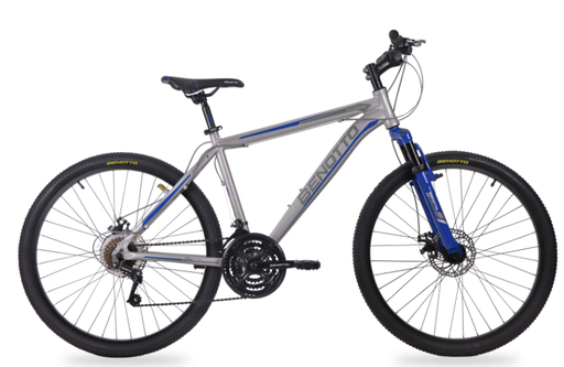 [MSUXC52621MMPL] Bicicleta BENOTTO Montaña XC-5000 R26 21V. FS Frenos Doble Disco Mecanico Aluminio Plata/Azul Talla:MM